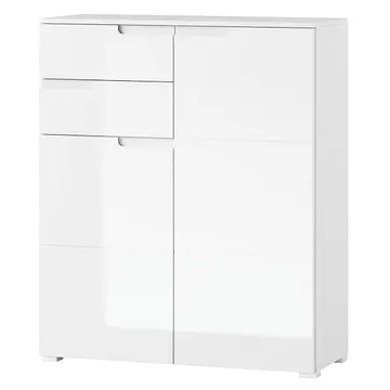 Buy Malton Tall 2 Door Sideboard Cabinet White High Gloss from Furnituretta