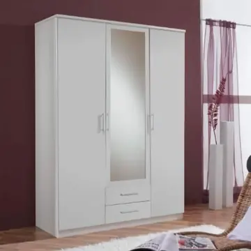 Buy Jarrow Wardrobe 3 Doors and 2 Drawers White from Furnituretta
