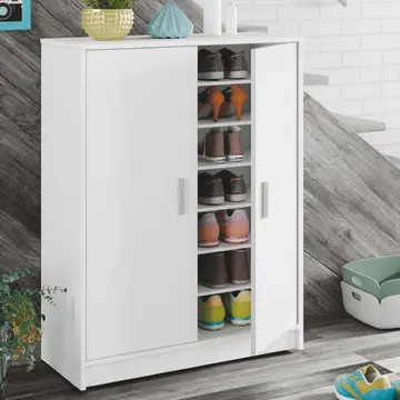 Buy Ware Large 30 Pairs Shoe Cupboard White from Furnituretta