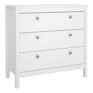 Buy Madrid Chest 3 Drawers in White from Furnituretta