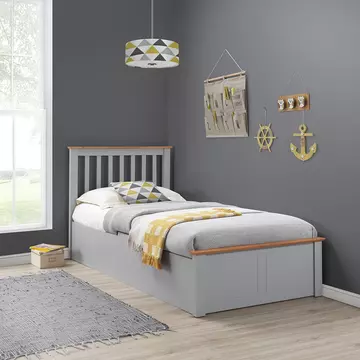 Buy Francis Grey Wooden Ottoman Bed Single, Colour: Grey, Size: Single (3ft), Width: 106.9 from Furnituretta