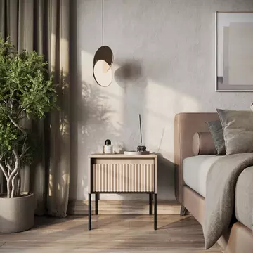 Buy Trend TR-10 Bedside Cabinet Beige 46cm, Colour: Beige, Width: 46 from Furnituretta