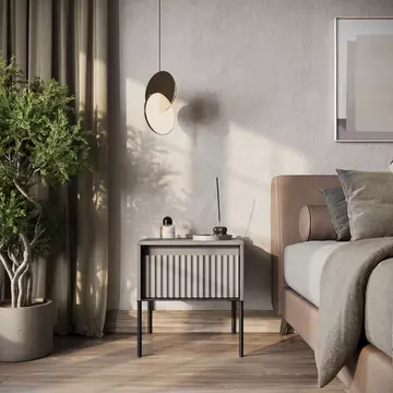 Buy Trend TR-10 Bedside Cabinet Grey Matt 46cm, Colour: Grey Matt, Width: 46 from Furnituretta