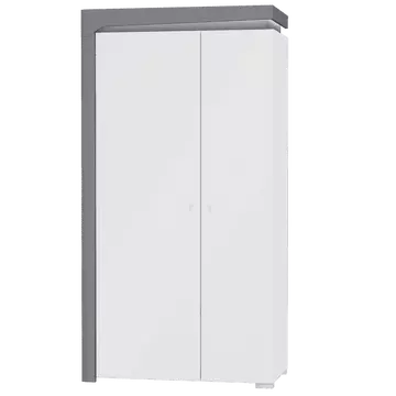 Buy Devizes 2 Door Wardrobe with LED Lights Grey and White Gloss from Furnituretta
