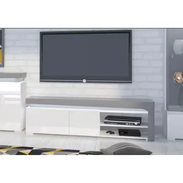 Buy Devizes TV Unit Cabinet Grey and White Gloss from Furnituretta