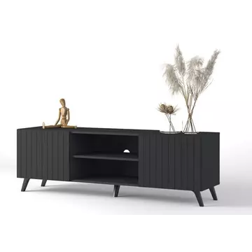 Buy Ascot Large TV Cabinet Unit Matte Black from Furnituretta
