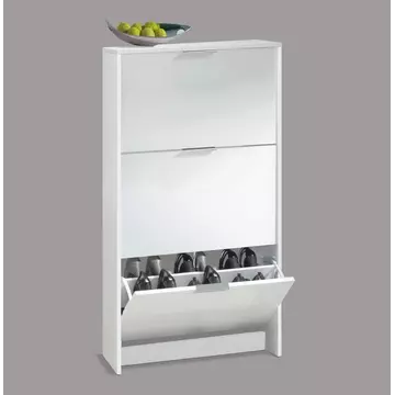 Buy York Matt White 3 Drawer Shoe Cabinet from Furnituretta