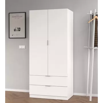 Buy Forfar Compact Space-Saving Wardrobe 2 Door & 2 Drawer White from Furnituretta