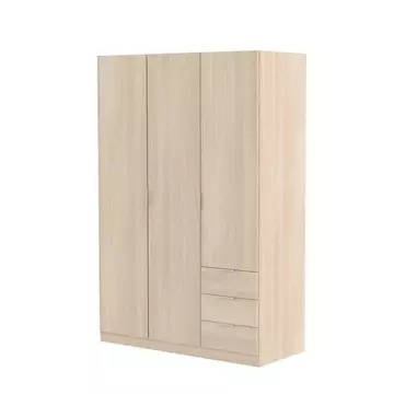 Buy Forfar Compact Space-Saving Wardrobe 3 Door 3 Drawer Oak Effect, Colour: Oak from Furnituretta