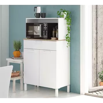 Buy Dunoon 2 Door Utility Kitchen Cupboard White and Oak from Furnituretta