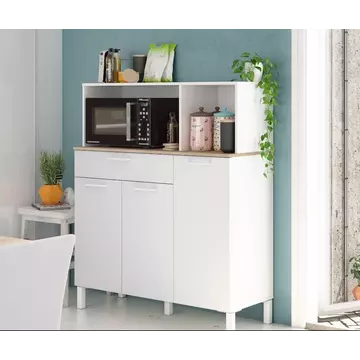 Buy Dunoon 3 Door Utility Kitchen Cupboard White and Oak from Furnituretta