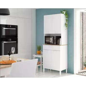 Buy Dunoon 4 Door Utility Kitchen Cupboard White and Oak from Furnituretta