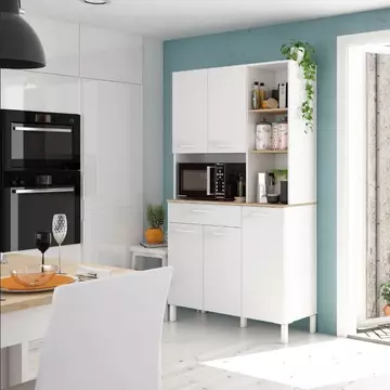 Buy Dunoon 5 Door Utility Kitchen Cupboard White and Oak from Furnituretta