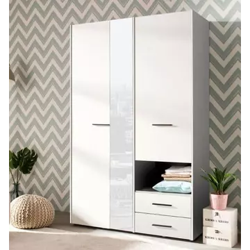 Buy Kinross Modern 3 Doors and 2 Drawers Wardrobe White, Colour: White from Furnituretta