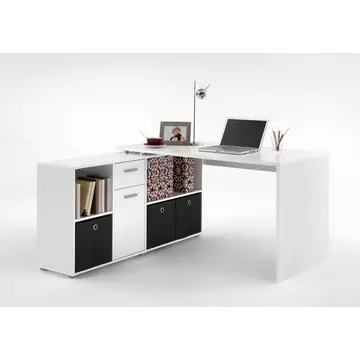 Buy Wigan Flexi Corner Office Computer Desk White from Furnituretta