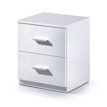 Buy Widnes White Gloss Bedside Cabinet Table from Furnituretta