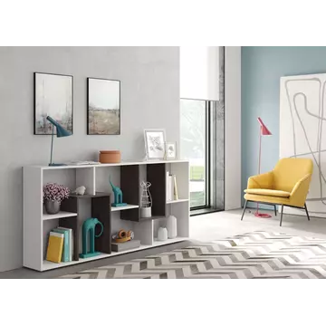 Buy Harwick Modern Bookcase Use Vertical or Horizontal in White and Dark Brown from Furnituretta