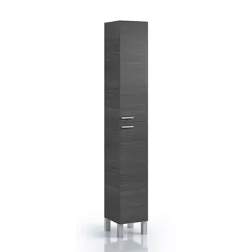 Buy Lydd Tall Narrow Bathroom Cupboard Oak Grey from Furnituretta