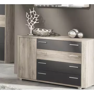 Buy Margate Dark Brown With Oak Effect Chest Of Drawers Dresser from Furnituretta
