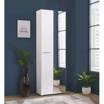 Buy Lanark Mirrored Narrow Wardrobe White from Furnituretta