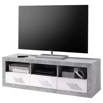 Buy Sefron Large TV Unit Cabinet Grey and White Gloss from Furnituretta