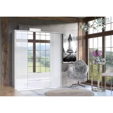 Buy Bala 4 Door 2 Drawer Mirrored Wardrobe White High Gloss from Furnituretta