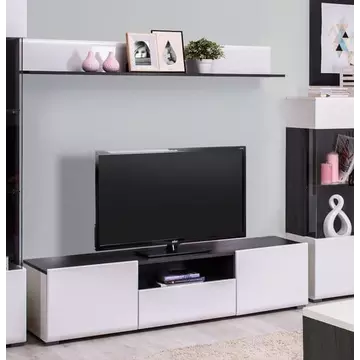 Buy Talbot Modern TV Cabinet Unit White and Black Top from Furnituretta