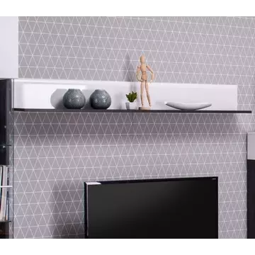 Buy Talbot Floating Shelf Wall Shelving White Gloss and Black from Furnituretta