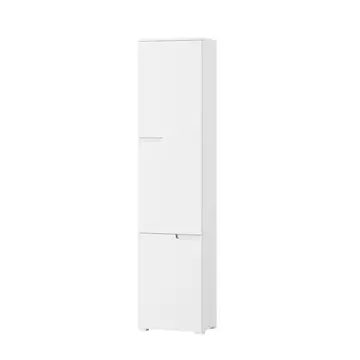 Buy Malton Tall Narrow Bookcase with White Gloss Doors from Furnituretta