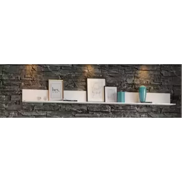 Buy Malton Long Floating Wall Shelf White Gloss from Furnituretta