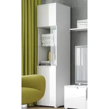 Buy Tenby Tall 1 Glass Door Display Unit White Gloss from Furnituretta