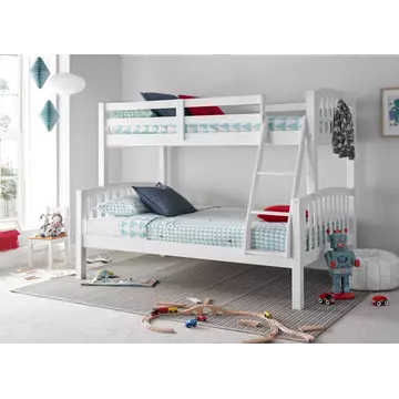 Buy Mya White Triple Sleeper Bunk Bed, Colour: White, Size: Single (3ft) / Small Double (4ft), Item Width: 130 from Furnituretta