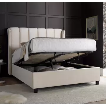 Buy Aurora Warmstone Velvet Ottoman Bed King Size, Colour: Warmstone, Size: King (5ft), Width: 173 from Furnituretta