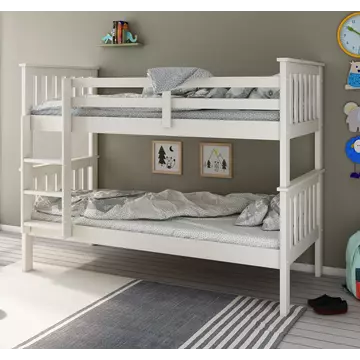 Buy Carra White Bunk Bed Single, Colour: White, Size: Single (3ft), Item Width: 109.1 from Furnituretta