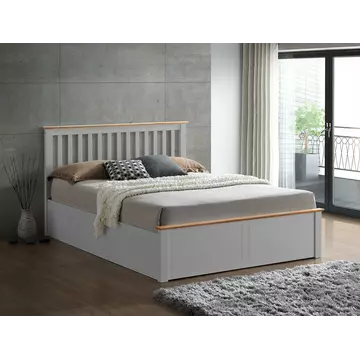 Buy Malmo Pearl Grey Wooden Ottoman Bed, Colour: Grey, Size: Double (4ft6), Item Width: 150.5 from Furnituretta