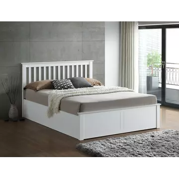 Buy Malmo White Wooden Ottoman Bed King Size, Colour: White, Size: King (5ft), Width: 166 from Furnituretta
