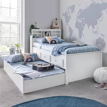 Buy Veera White Trundle Only, Colour: White, Size: Single (3ft), Width: 96 from Furnituretta