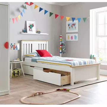 Buy Chester White Bed Single, Colour: White, Size: Single (3ft), Width: 103.8 from Furnituretta