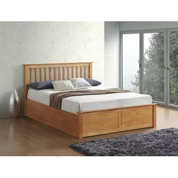 Buy Malmo Oak Wooden Ottoman Bed King Size, Colour: Oak, Size: King (5ft), Width: 166 from Furnituretta