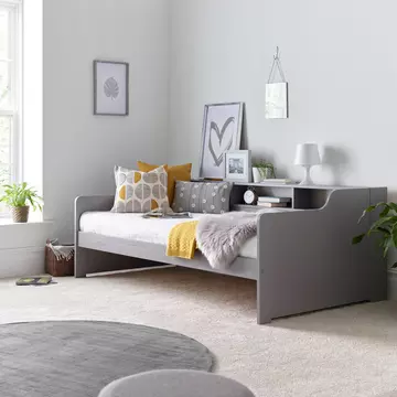Buy Tyler Grey Guest Bed Single, Colour: Grey, Size: Single (3ft), Width: 114 from Furnituretta