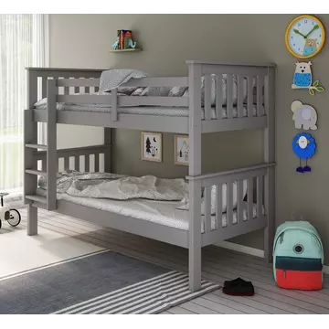 Buy Carra Grey Bunk Bed Single, Colour: Grey, Size: Single (3ft), Width: 109.1 from Furnituretta