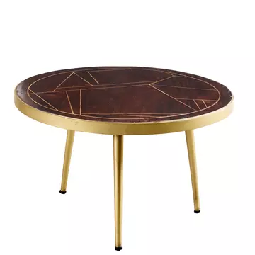 Buy Dark Gold  Round Coffee Table, Colour: Dark Gold, Width: 80 from Furnituretta