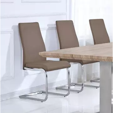 Buy Belize PU Chairs Chrome & Cappuccino (2s) from Furnituretta