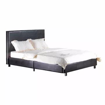 Buy Fusion PU Double Bed Black, Colour: Black, Size: Double from Furnituretta