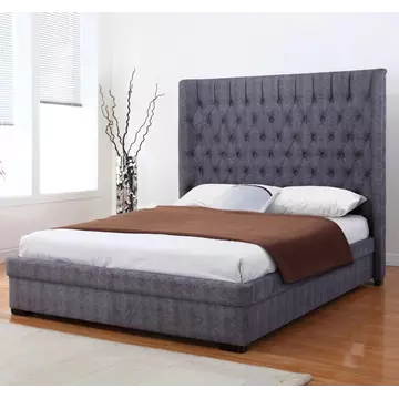 Buy Genesis Linen Double Bed Dark Grey, Colour: Grey, Size: Double from Furnituretta