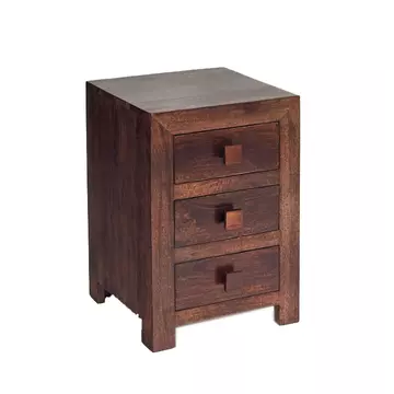 Buy Toko Dark Mango 3 Drawer Bedside from Furnituretta