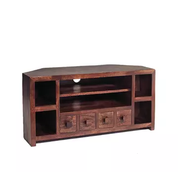 Buy Toko Dark Mango Corner TV Unit from Furnituretta