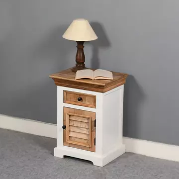 Buy Alfie Solid Mango Wood Bedside Cabinet 1 Drawer + 1 Door from Furnituretta