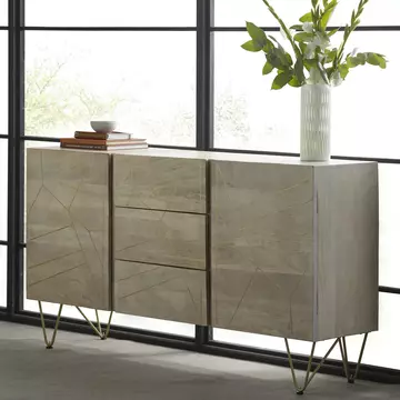 Buy Light Gold Extra Large Sideboard 3 Drawers And 2 Doors from Furnituretta