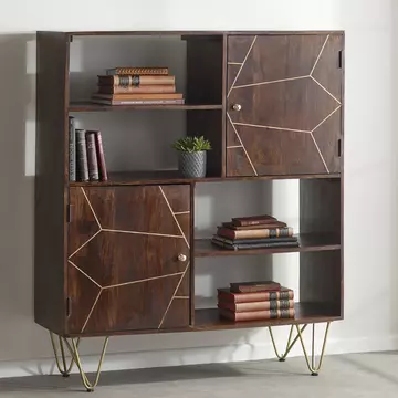 Buy Dark Gold Display Cabinet, Colour: Dark Gold, Width: 120 from Furnituretta